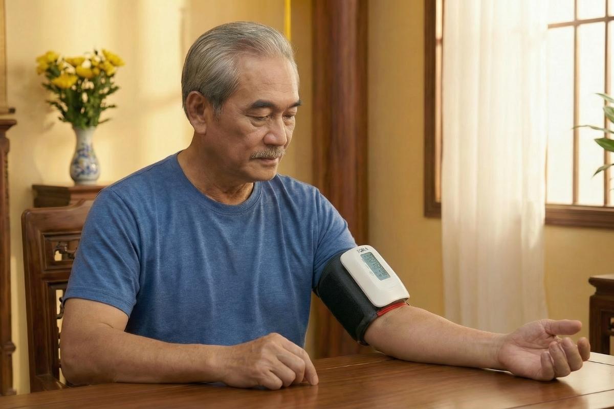 Đo huyết áp sau đột quỵ bằng máy đo bắp tay tại nhà