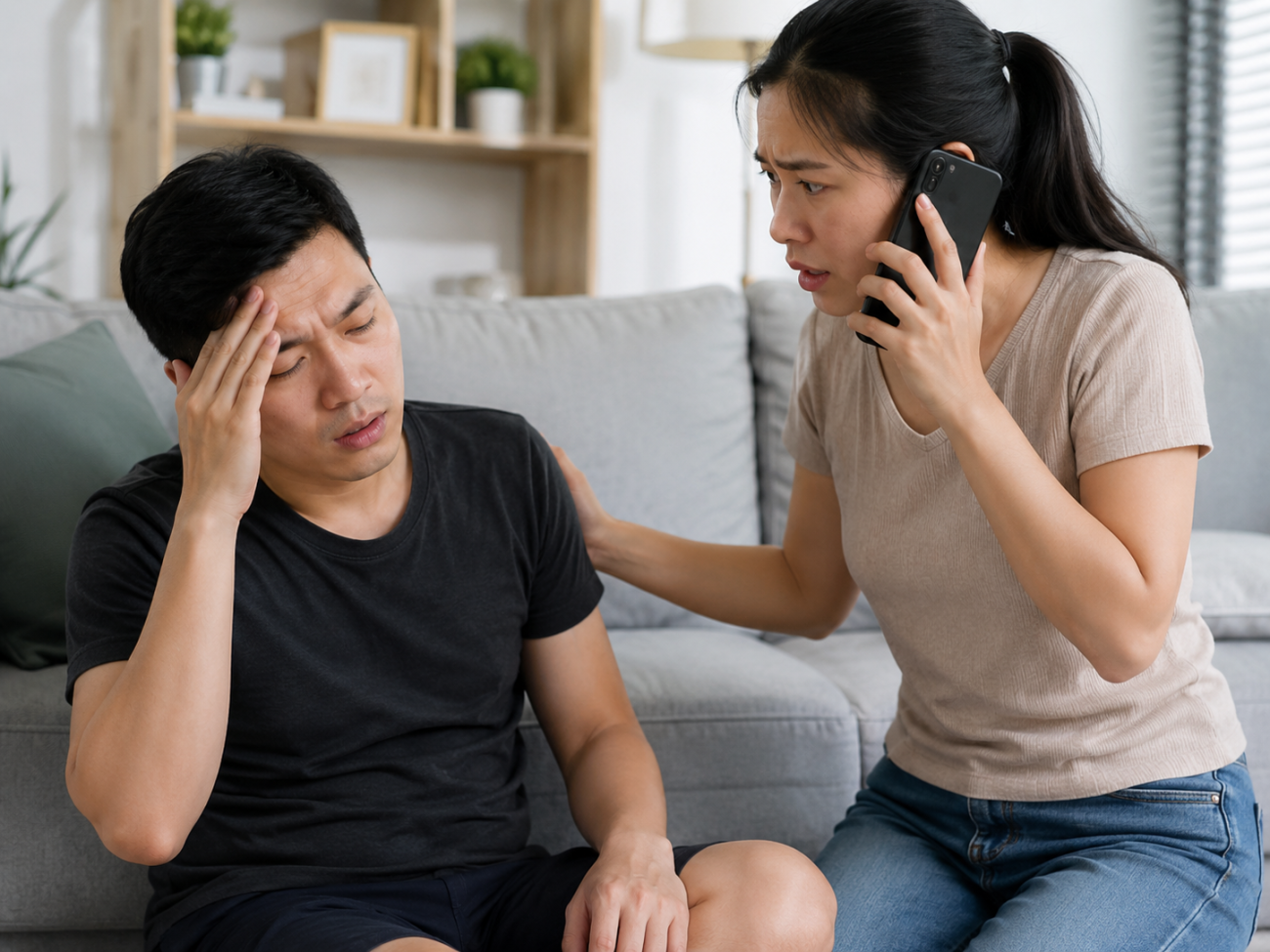 Khi nghi ngờ đột quỵ, người bên cạnh nên gọi cấp cứu ngay thay vì chờ triệu chứng tự hết.