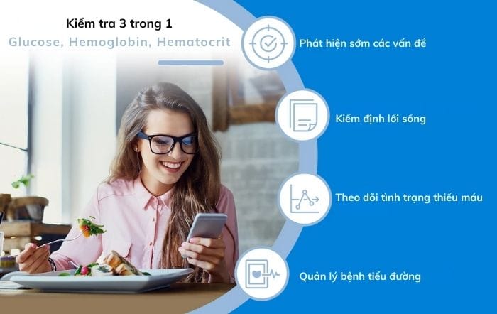Theo dõi đường huyết, hematocrit (HCT) và hemoglobin (Hb)