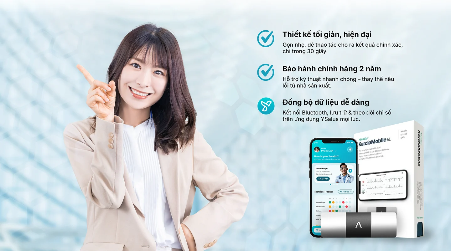 KardiaMobile&reg 6L
Đột ph&aacute c&ocircng nghệ điện tim c&aacute nh&acircn, gi&uacutep bạn ph&aacutet hiện sớm rủi ro nhồi m&aacuteu cơ tim, đột quỵ...