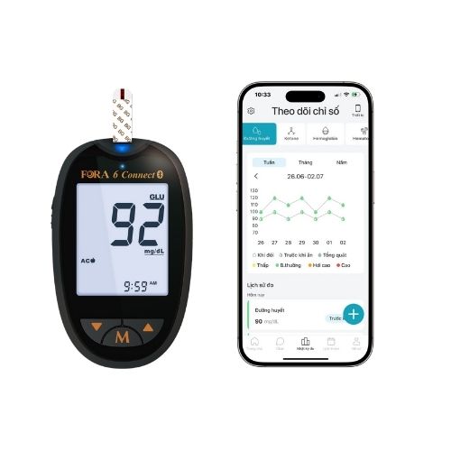 Theo dõi các chỉ số của máy đo FORA 6 Connect